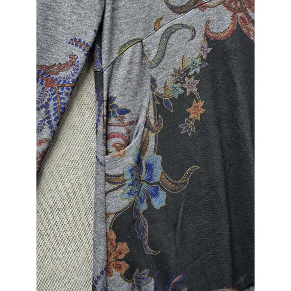 Chico's Women Floral Long Sleeve Soft Button Accent Multicolor Tunic Size Small - Picture 4 of 6